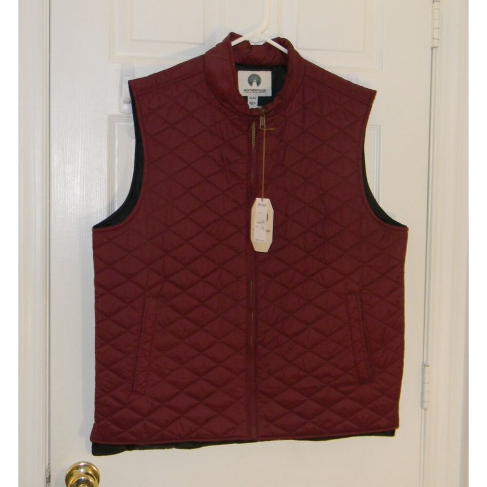 Weatherproof Puffer Vest Burgandy Packable Men's Size XL NWT